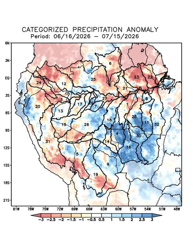 Precipitation anomaly in the Amazon Basin