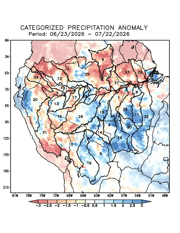 Precipitation anomaly in the Amazon Basin