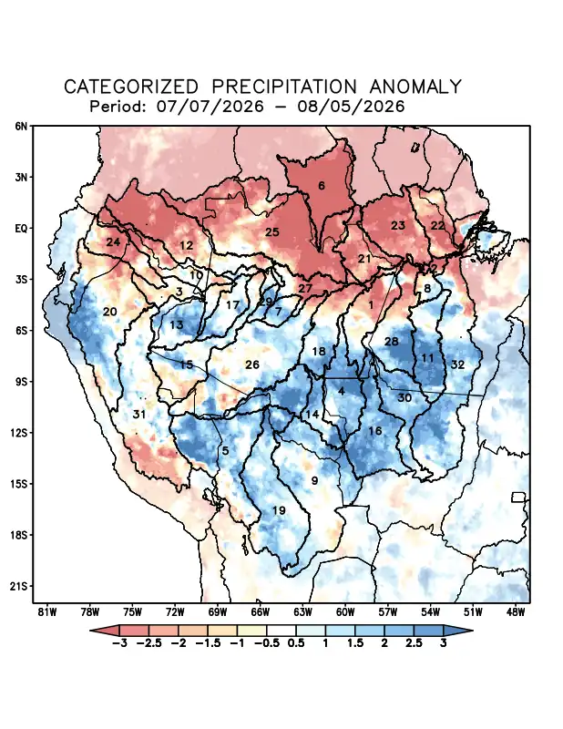Precipitation anomaly in the Amazon Basin