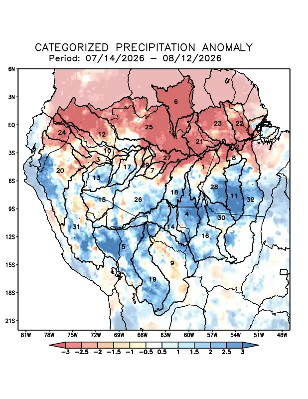Precipitation anomaly in the Amazon Basin