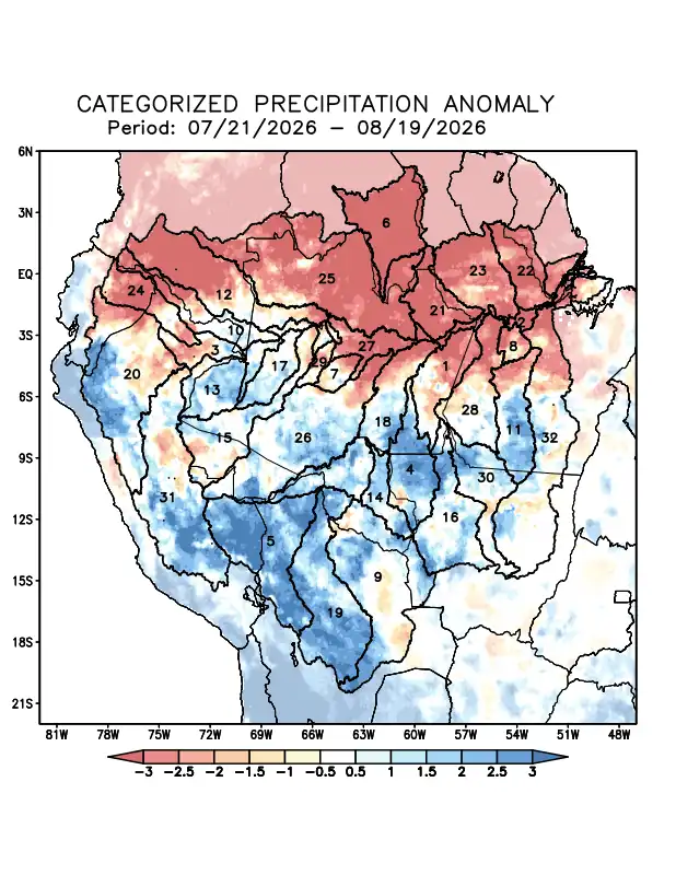 Precipitation anomaly in the Amazon Basin