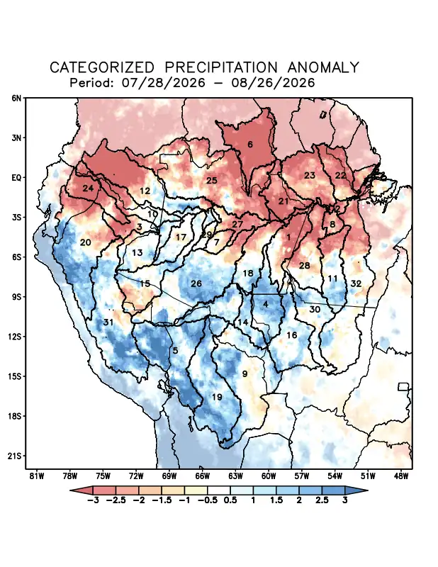 Precipitation anomaly in the Amazon Basin