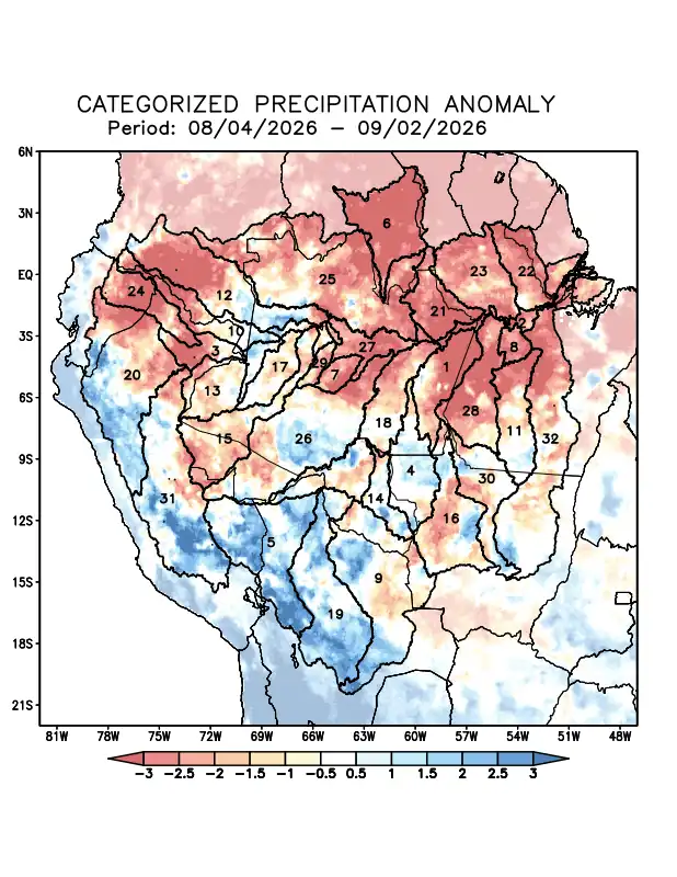 Precipitation anomaly in the Amazon Basin