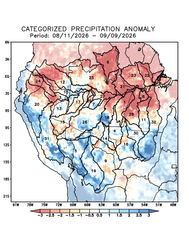 Precipitation anomaly in the Amazon Basin