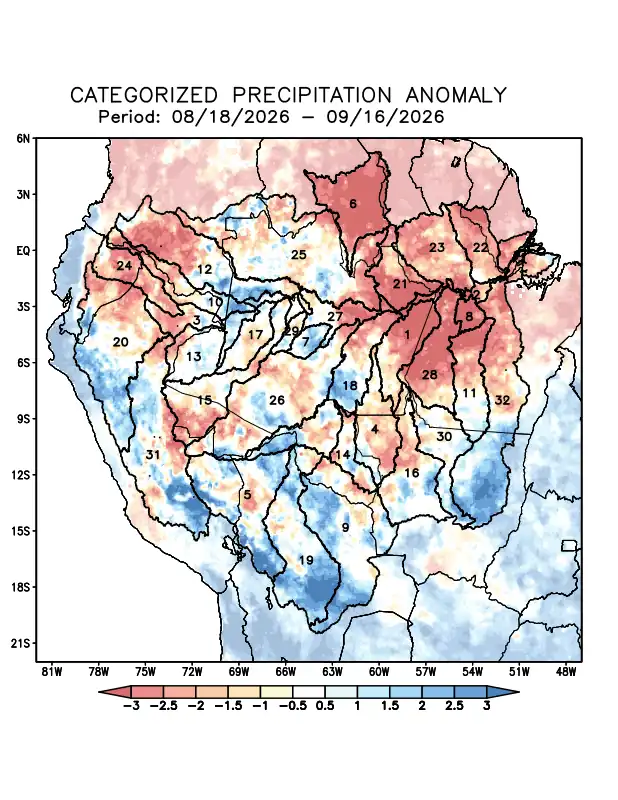 Precipitation anomaly in the Amazon Basin
