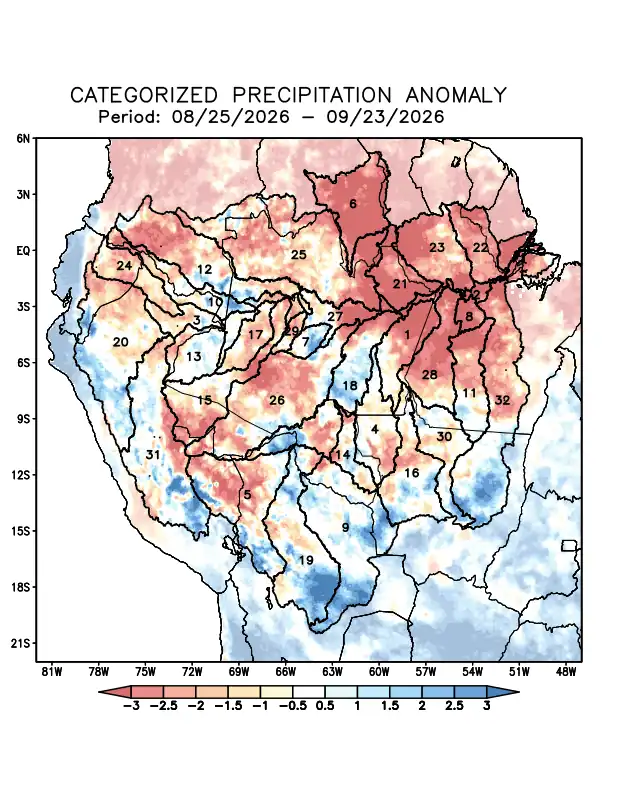 Precipitation anomaly in the Amazon Basin
