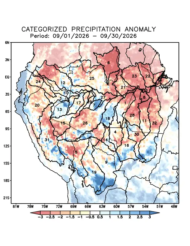 Precipitation anomaly in the Amazon Basin