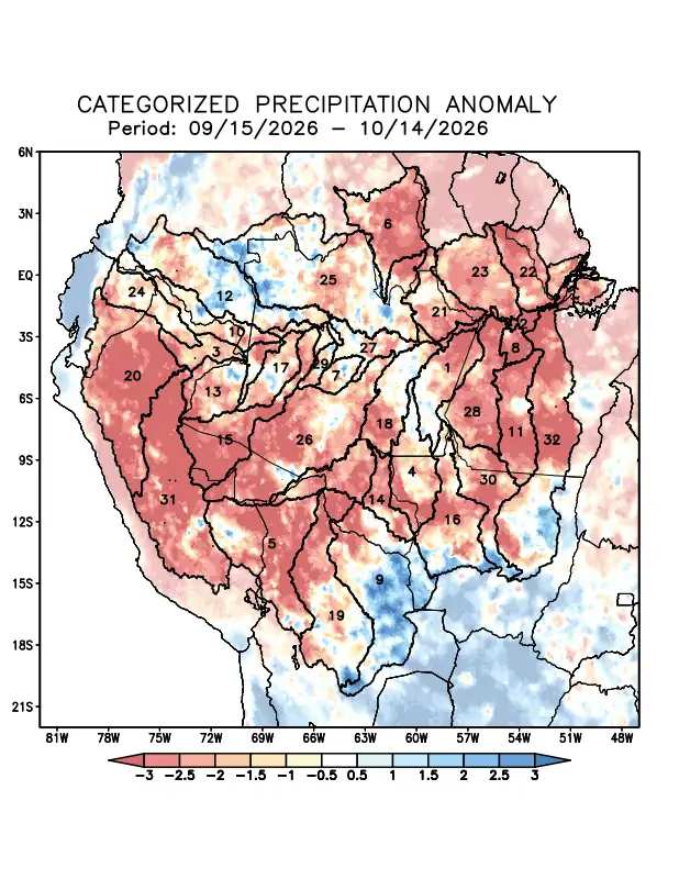 Precipitation anomaly in the Amazon Basin