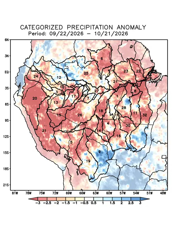 Precipitation anomaly in the Amazon Basin